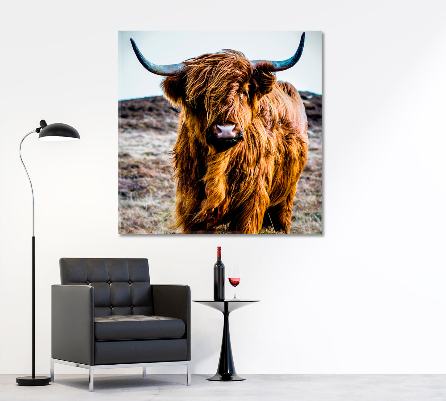 Shaggy Highland Cow Animals Canvas Print Artesty   