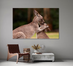Kangaroo Mother And Baby Wild Life Framed Art Artesty   