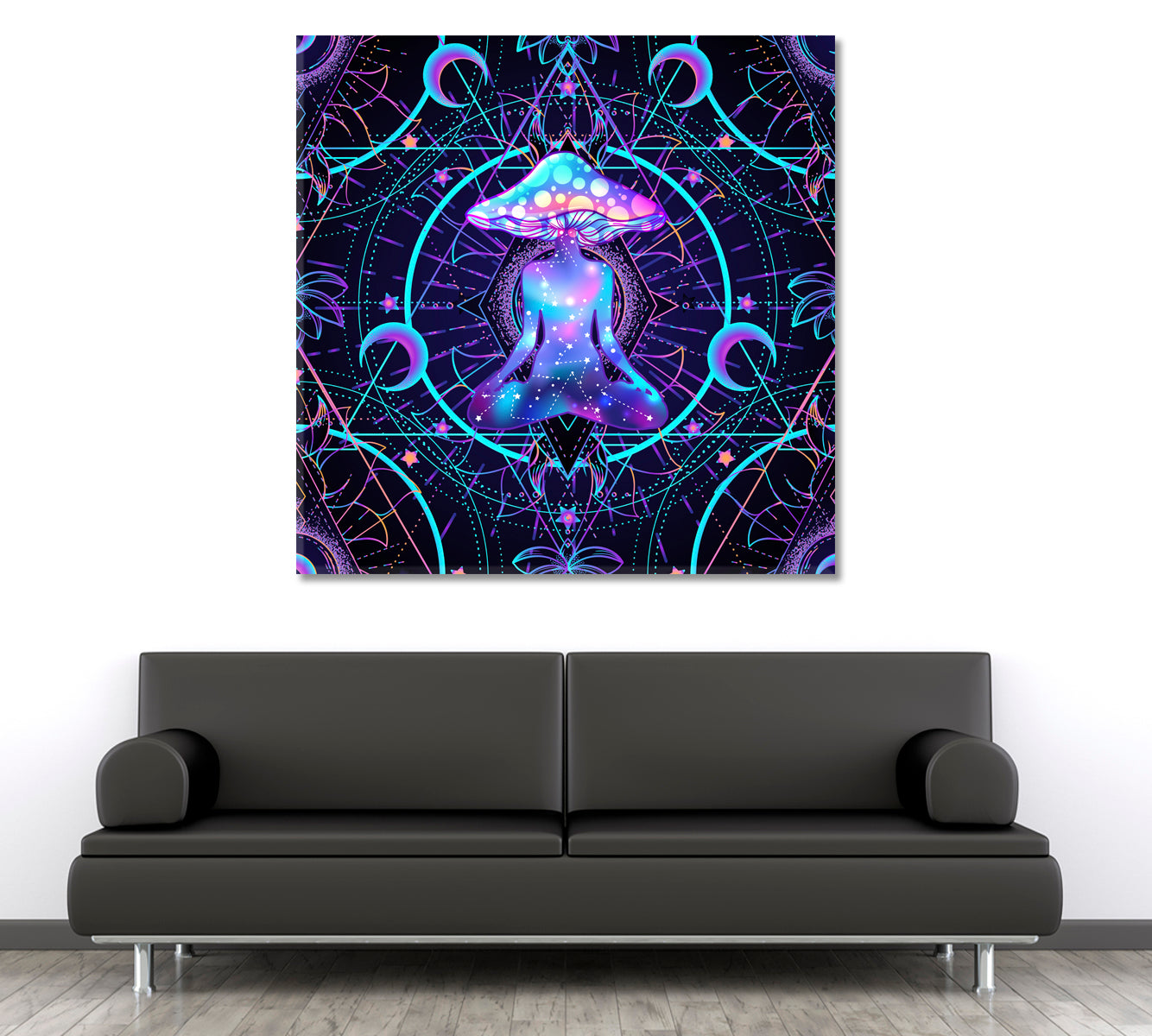 LOTUS POSE Psychedelic Magic Mushrooms Religious Modern Art Artesty   