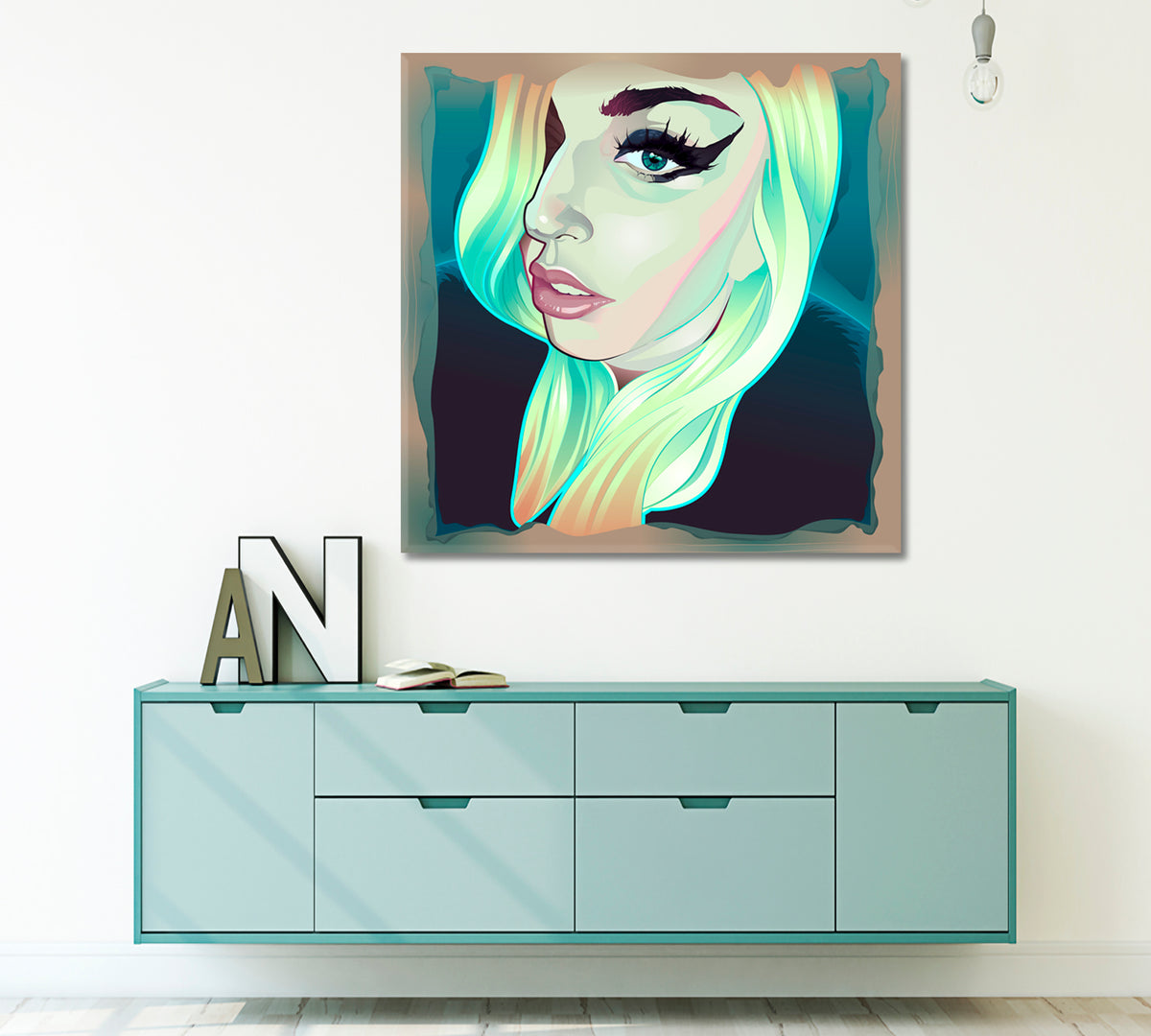 Lady Gaga Portrait Celebs Canvas Print Artesty 1 Panel 12"x12" 