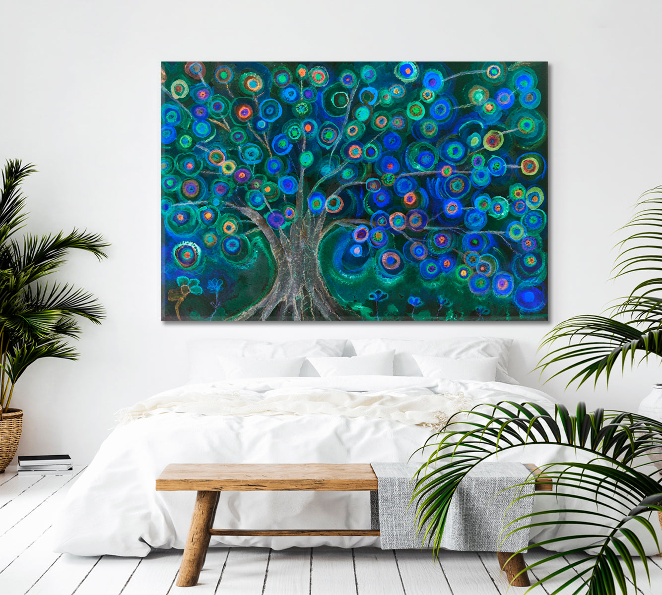 Lollipops Tree At Night Nature Wall Canvas Print Artesty 1 panel 24" x 16" 