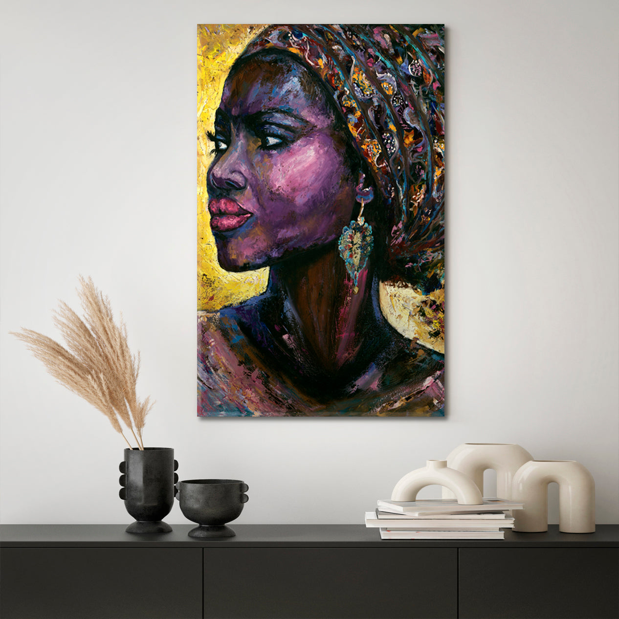 MISS YUMNA Good Fortune Beautiful Black Woman African Style Canvas Print Artesty   