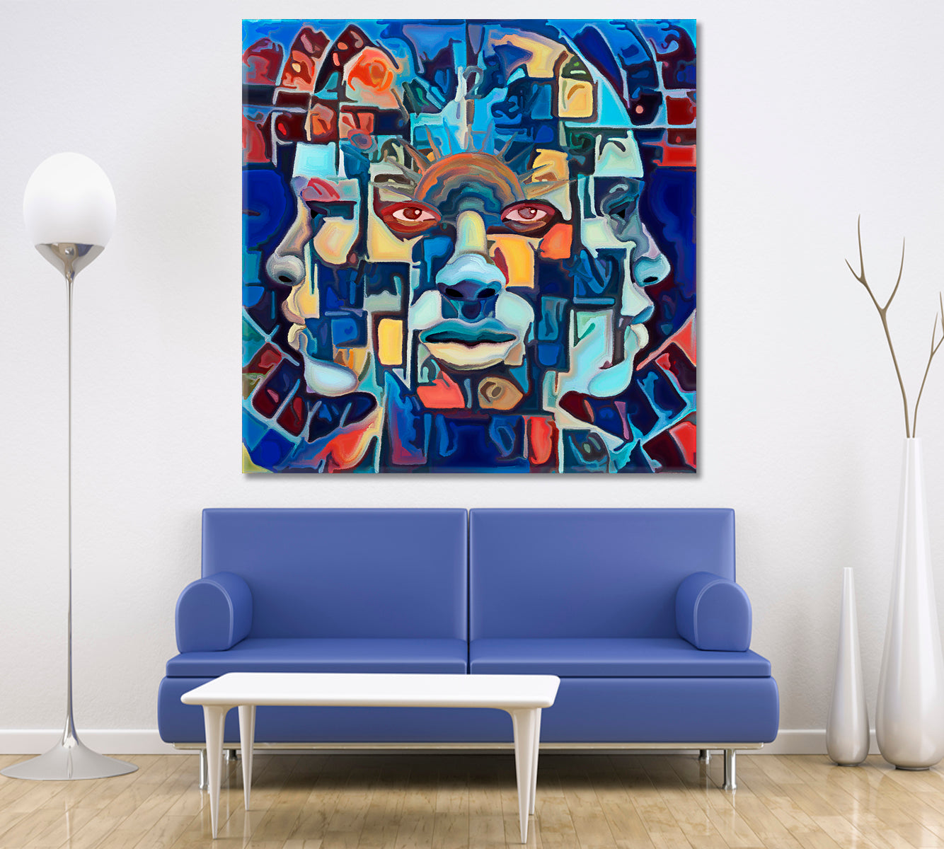 PRESENT PAST FUTURE Three Faces Abstract Art Print Artesty   