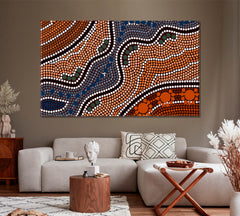 RIVER Aboriginal Australian Style Dot Painting Abstract Art Print Artesty   
