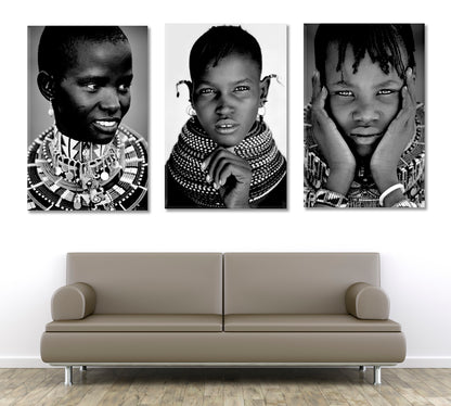 SET 3 African Tribal Beautiful Kids Abstract Art Print Artesty   