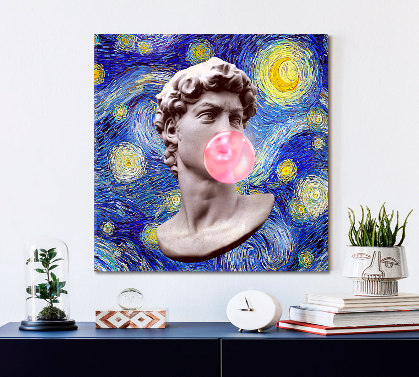 Starry Night David Michelangelo Blows A Bubble Contemporary Art Artesty   