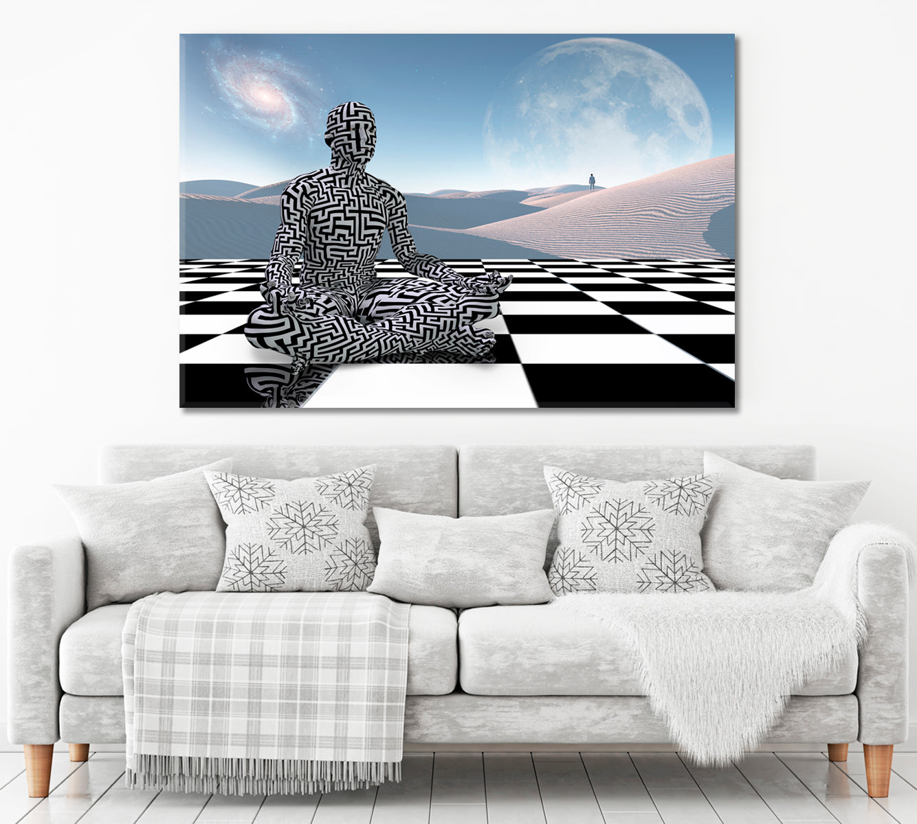 Meditation On a Chessboard Surrealism Surreal Fantasy Large Art Print Décor Artesty   