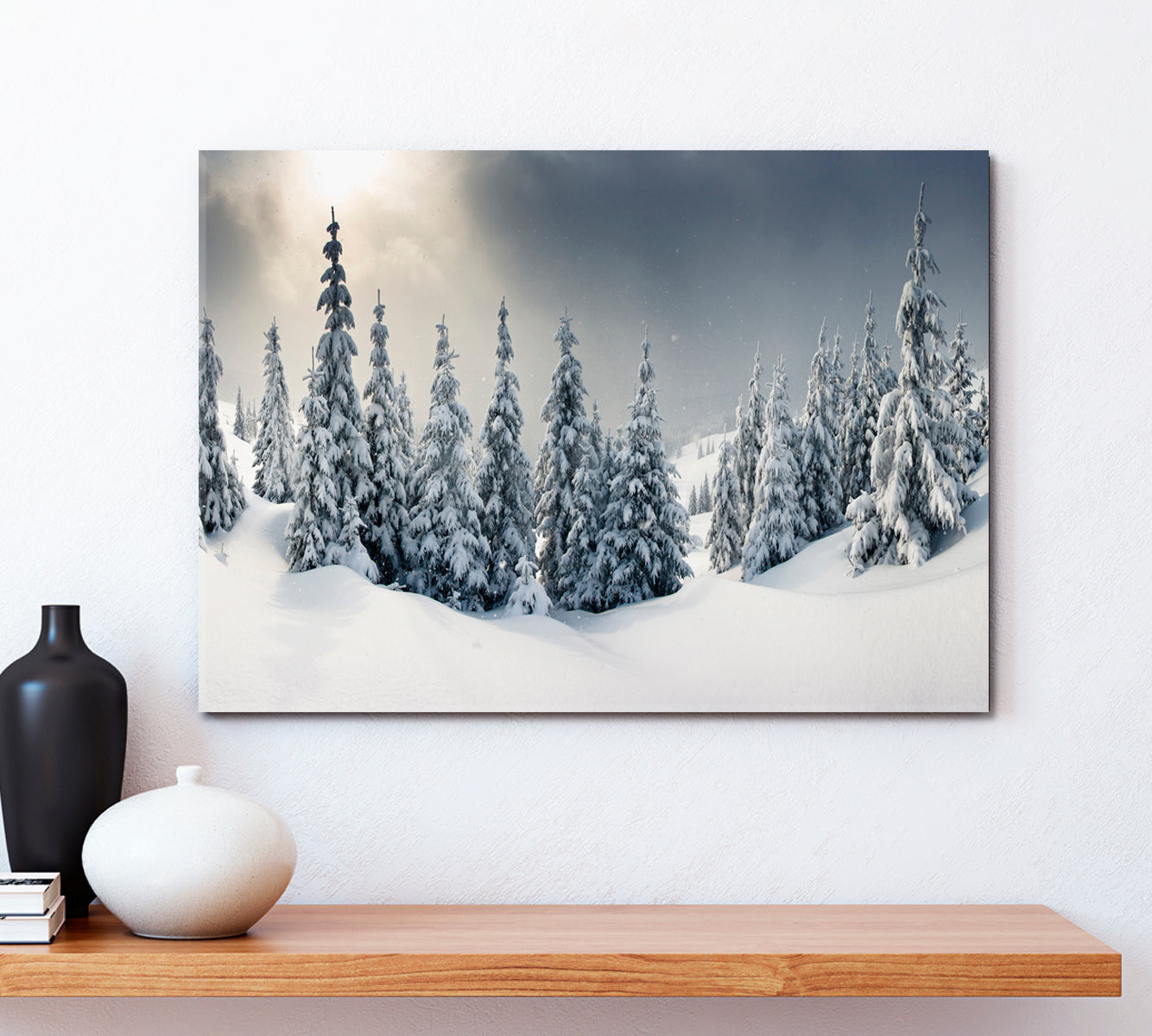 Trees with Frost And Snow In Mountains Winter Landscape Scenery Landscape Fine Art Print Artesty   