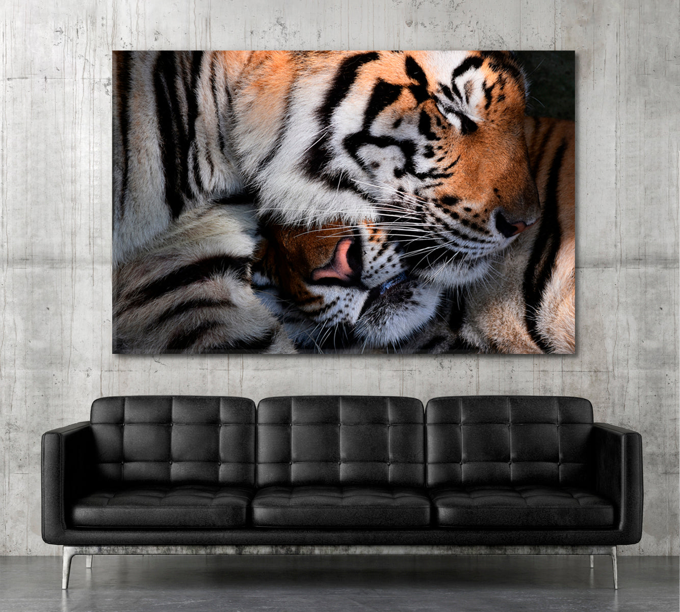 WILD LOVE Tiger Hug Animals Canvas Print Artesty   