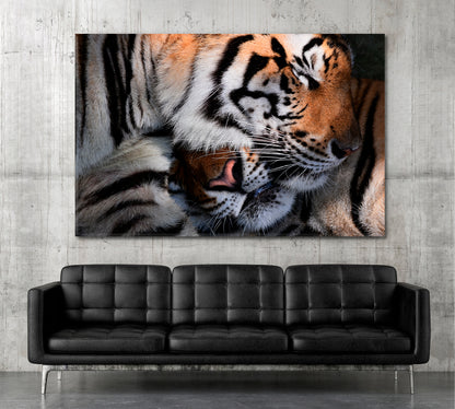 WILD LOVE Tiger Hug Animals Canvas Print Artesty   