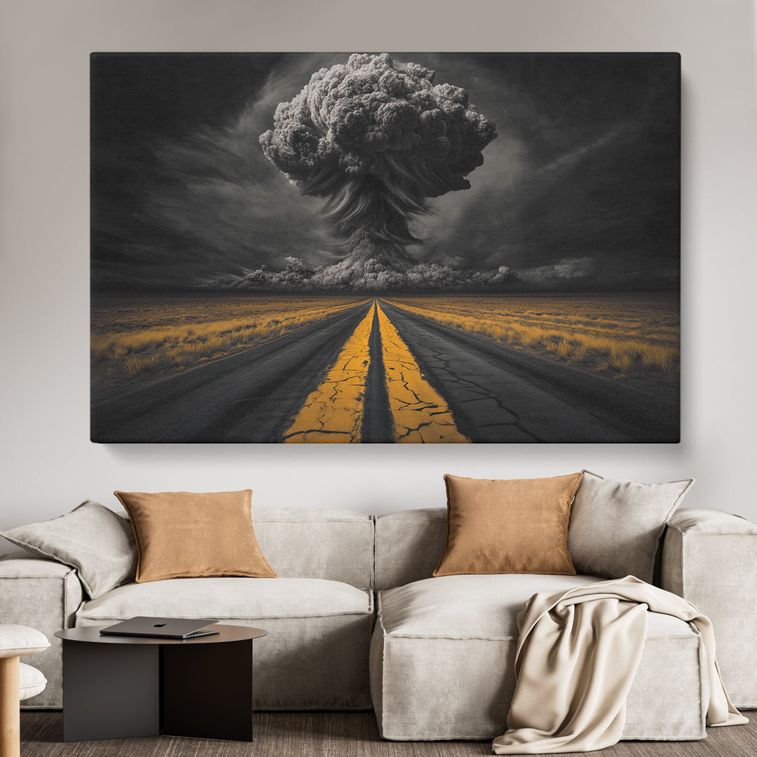 Cracked Road and Tornado Animals Canvas Print Artesty