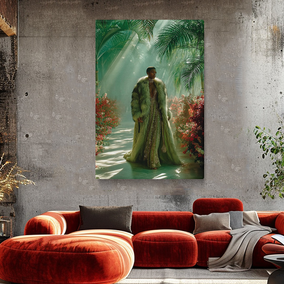 Fashion Woman in Tropical Jungle Canvas Prints Artesty