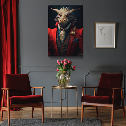 Noble Dragon in Red Suit Canvas Prints Artesty