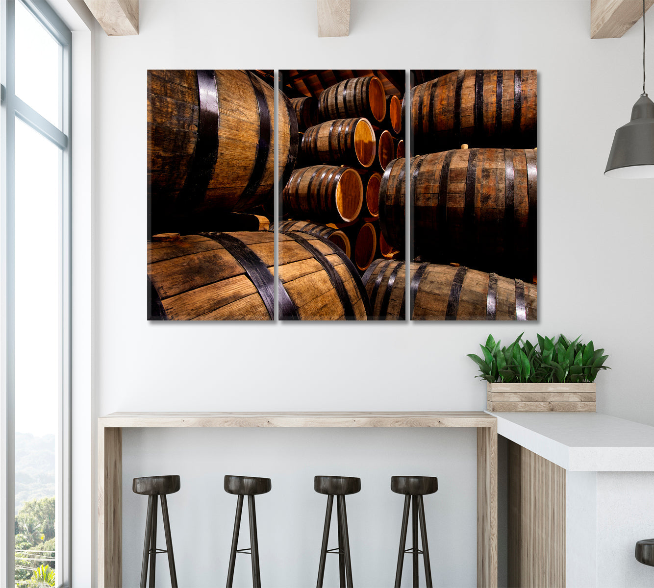 Traditional Scottish Whiskey Old Vintage Barrels Vintage Affordable Canvas Print Artesty   