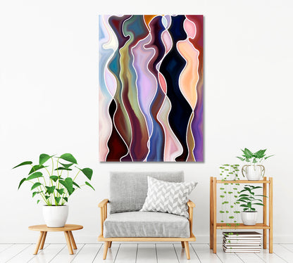 Geometric Abstract Design Composed of Feminine Curved Lines Abstract Art Print Artesty   