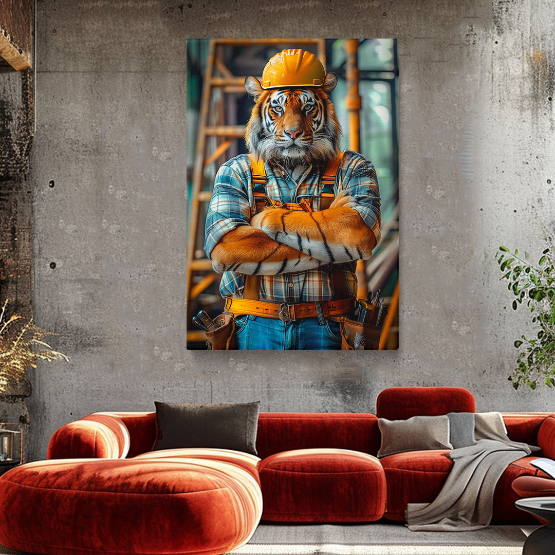 Confident Builder Tiger Canvas Prints Artesty