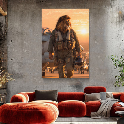Lion Fighter Pilot Military Aviation Canvas Prints Artesty