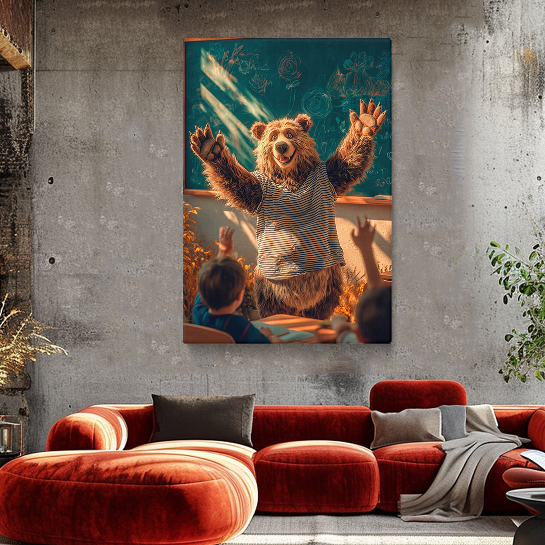 Playful Bear Teacher Canvas Prints Artesty