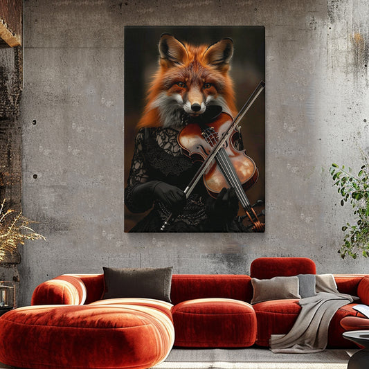 Fox Playing Violin Canvas Prints Artesty