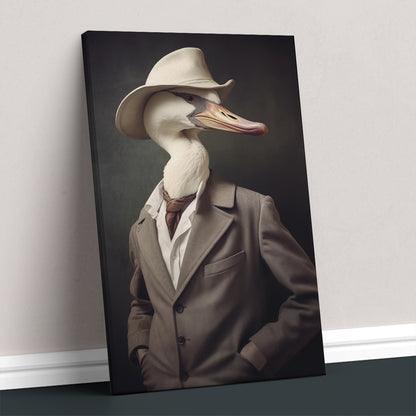 Charming Duck in Vintage Attire Canvas Prints Artesty   