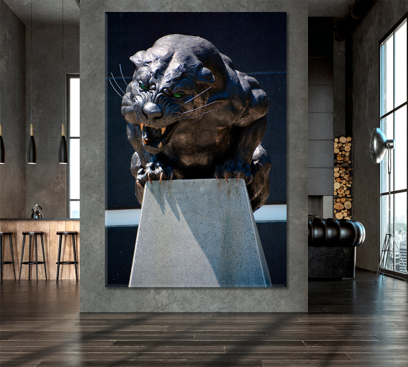 CAROLINA PANTHER Statue Famous Landmarks Artwork Print Artesty   