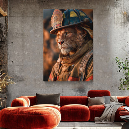 Lion Firefighter Canvas Prints Artesty