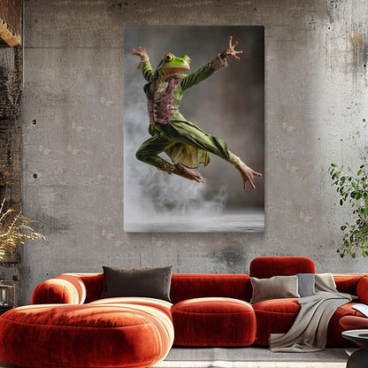 Elegant Dancing Frog in Costume Canvas Prints Artesty