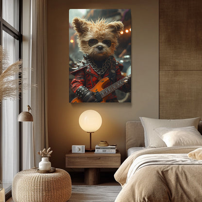 Rockstar Dog Playing Guitar Canvas Prints Artesty