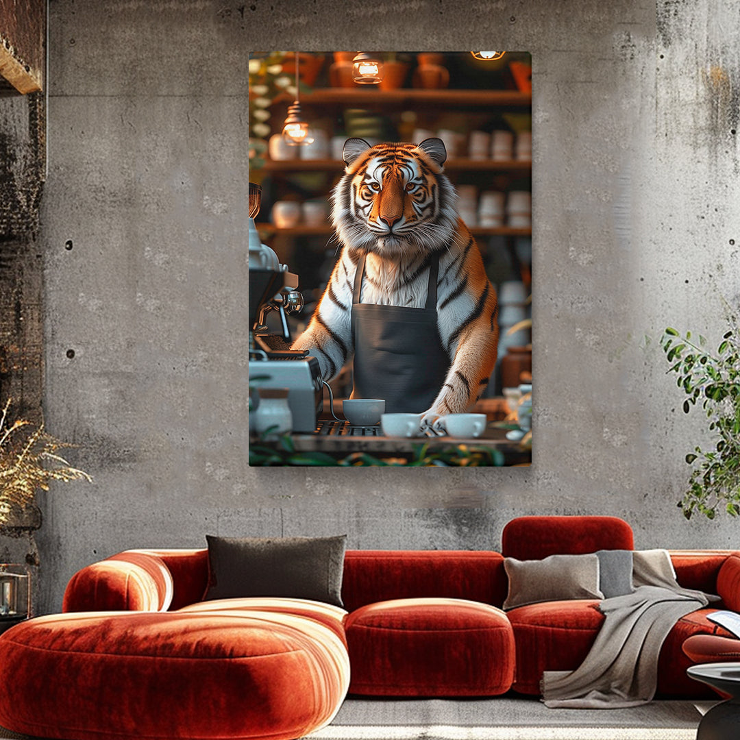Barista Tiger Canvas Prints Artesty
