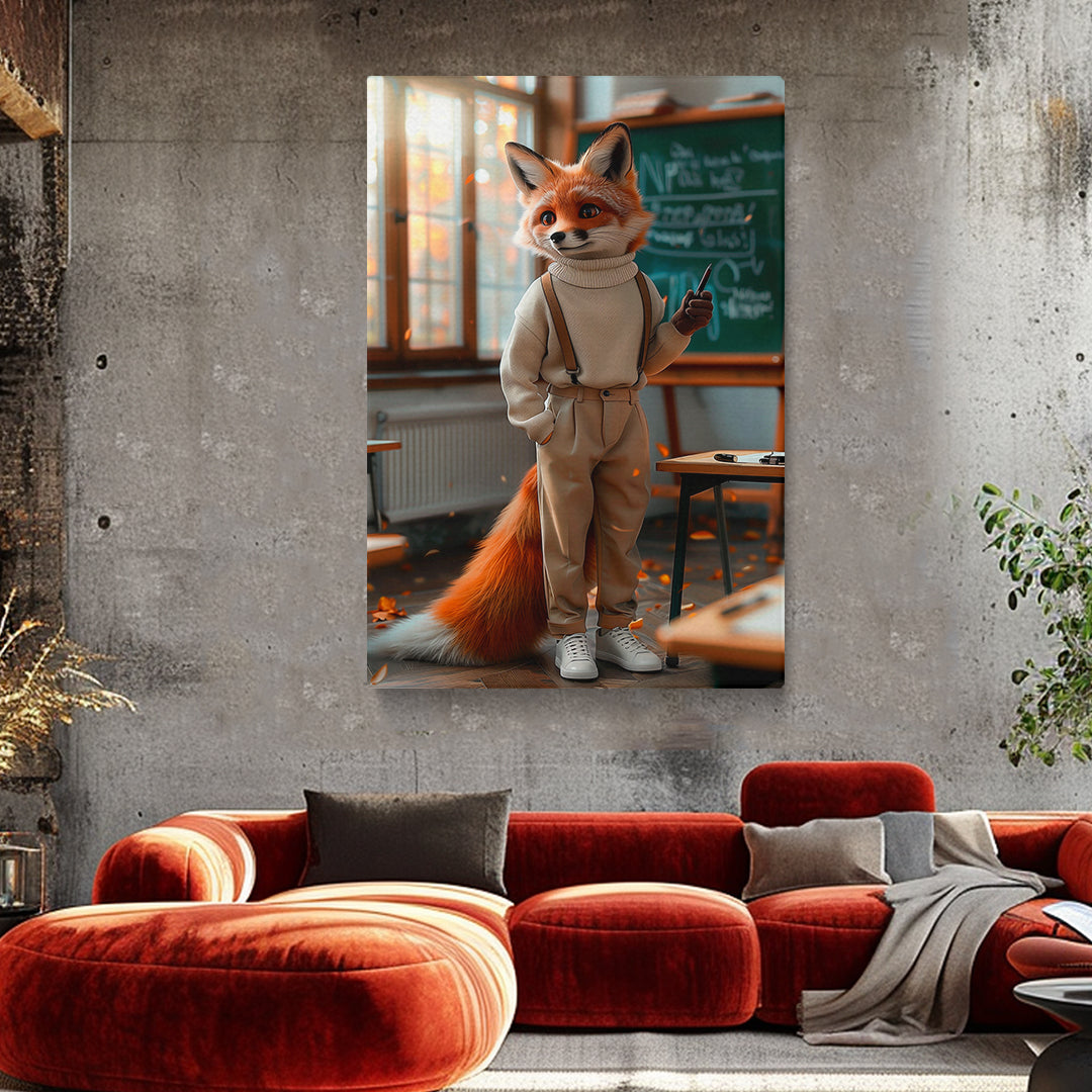 Teacher Fox in Classroom Canvas Prints Artesty