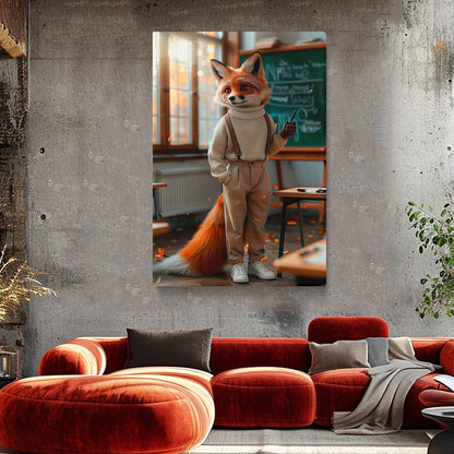 Teacher Fox in Classroom Canvas Prints Artesty