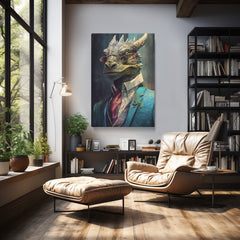 Chic Dragon in Suit Canvas Prints Artesty 1 Panel 30"x46" 