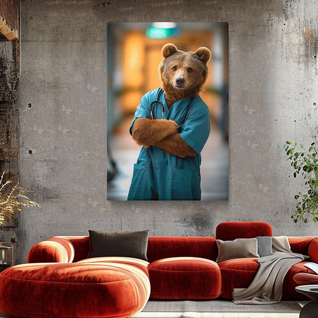 Confident Bear Doctor Canvas Prints Artesty