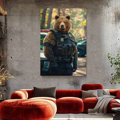 Grizzly Bear Police Officer Canvas Prints Artesty