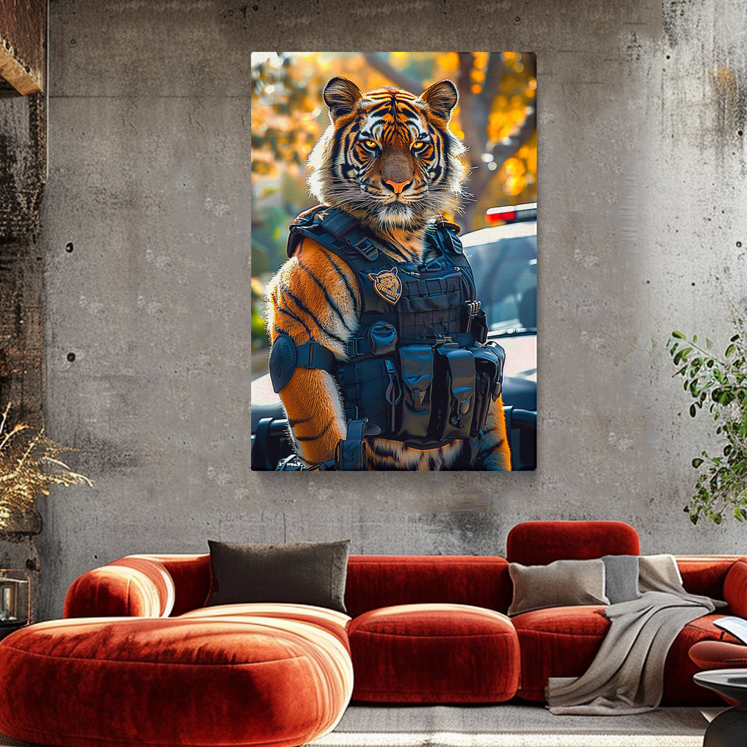 Tiger Police Officer Canvas Prints Artesty