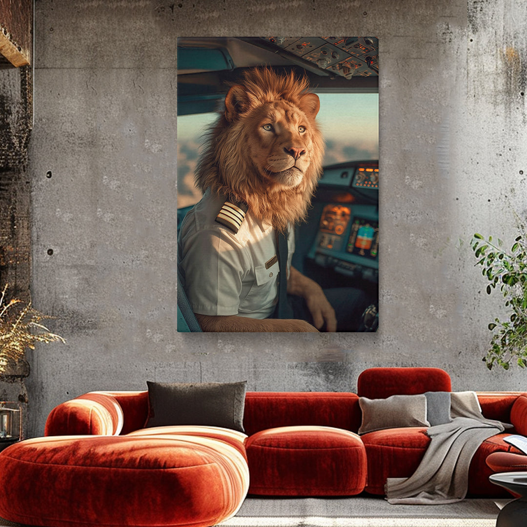Lion Pilot Canvas Prints Artesty