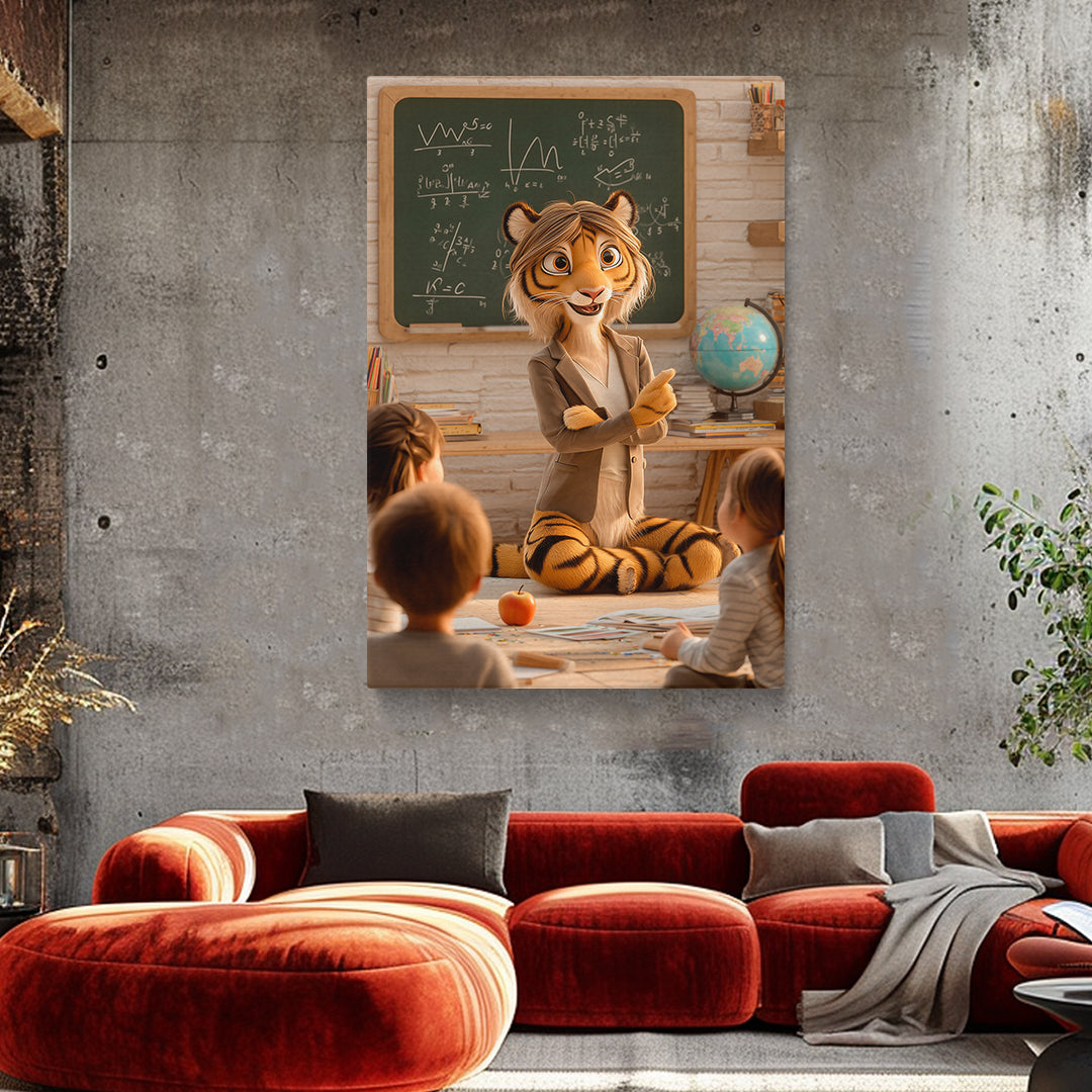 Smart Tiger Teacher Canvas Prints Artesty