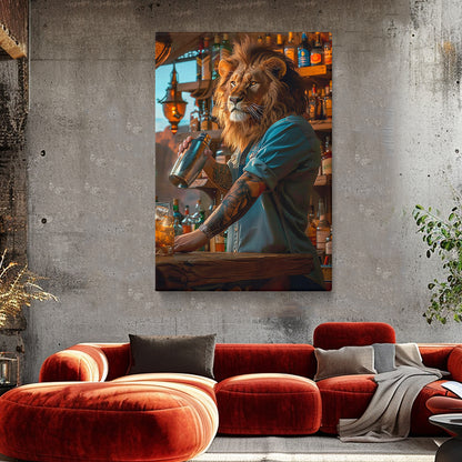 Lion Bartender Canvas Prints Artesty