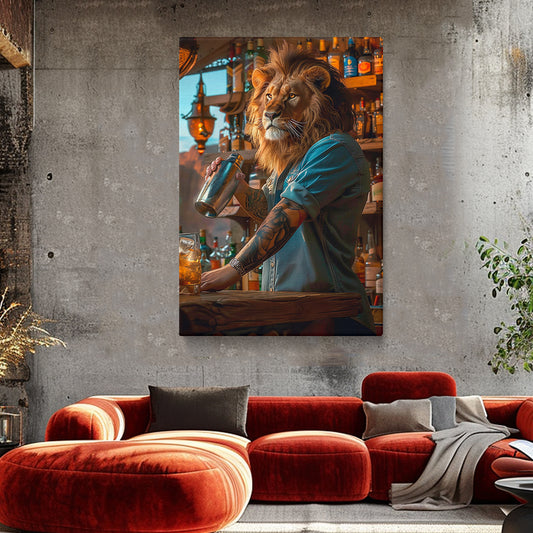 Lion Bartender Canvas Prints Artesty