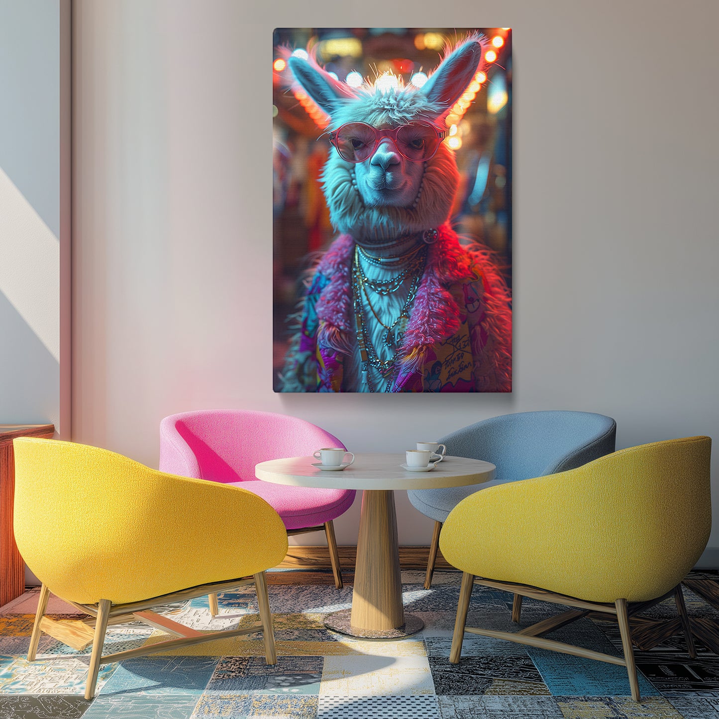 Glamorous Llama Fashion Portrait Canvas Prints Artesty