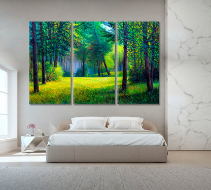 Forest Beautiful Landscape Scenery Landscape Fine Art Print Artesty 3 panels 36" x 24" 