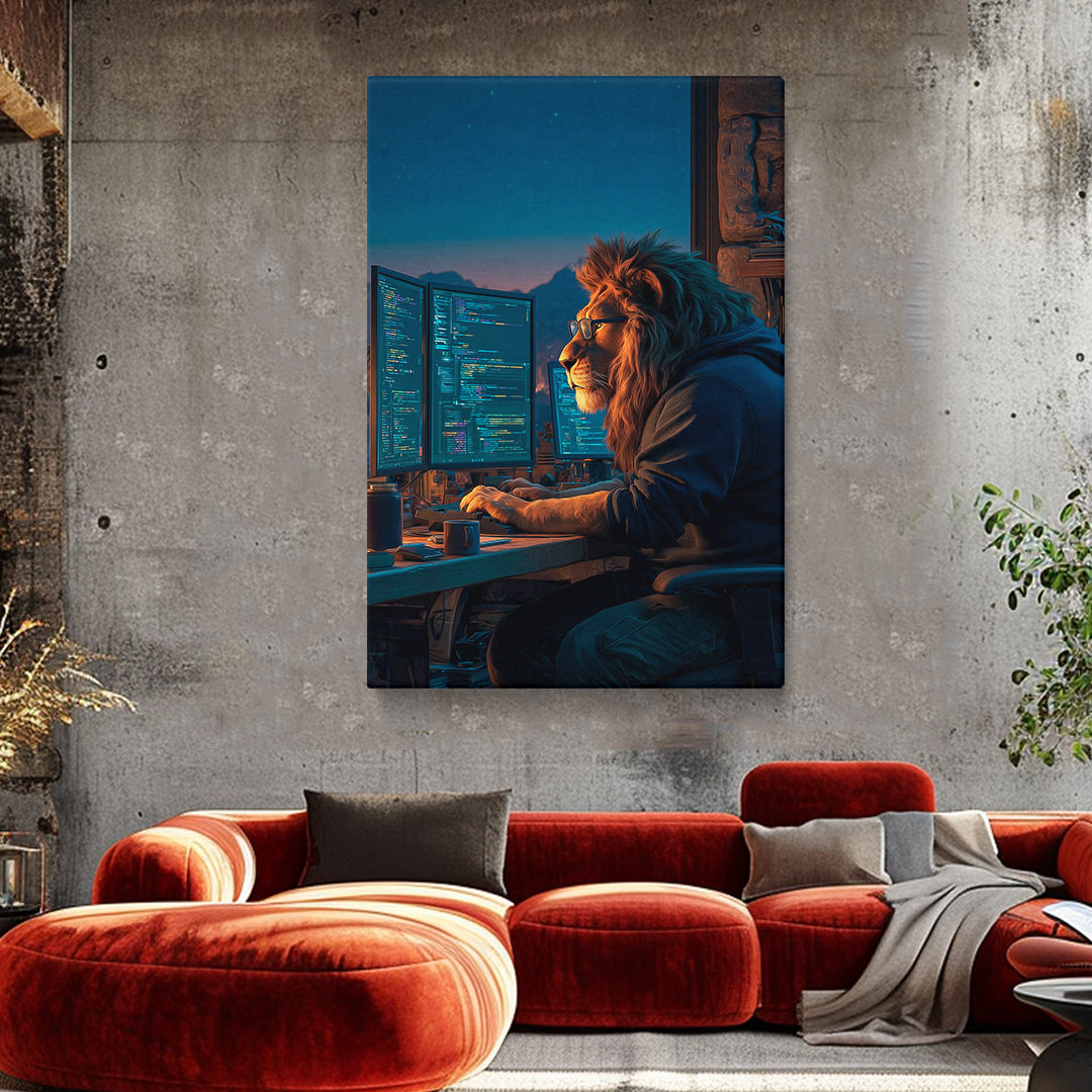 Lion Programmer Canvas Prints Artesty
