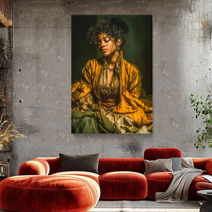 Moody Portrait Wall Art of Afro Woman