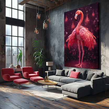 Flamingo in Sparkling Dress Canvas Prints Artesty