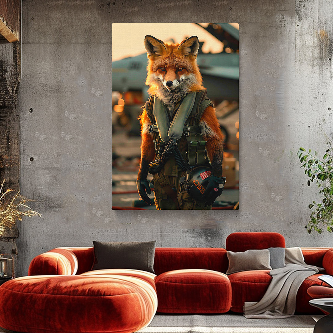 Aviation Fox Pilot Canvas Prints Artesty