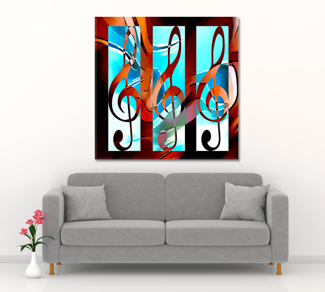 Treble Clef Music Notes Abstract Modern Design Music Wall Panels Artesty   