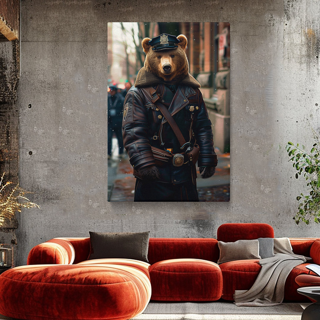 Bear Police Officer Canvas Prints Artesty