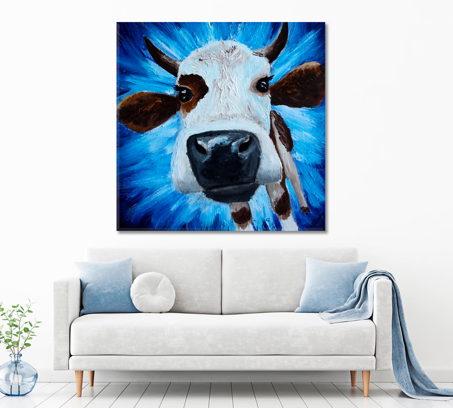 Cute Lovely Cow Animals Canvas Print Artesty   