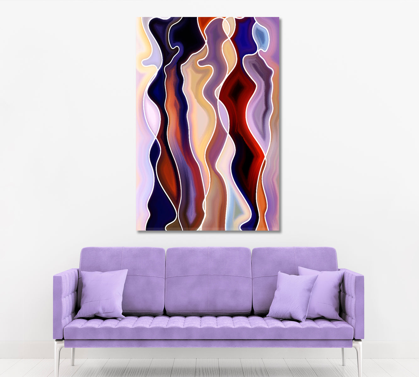 Abstract Design Composed of Feminine Curved Lines Abstract Art Print Artesty   