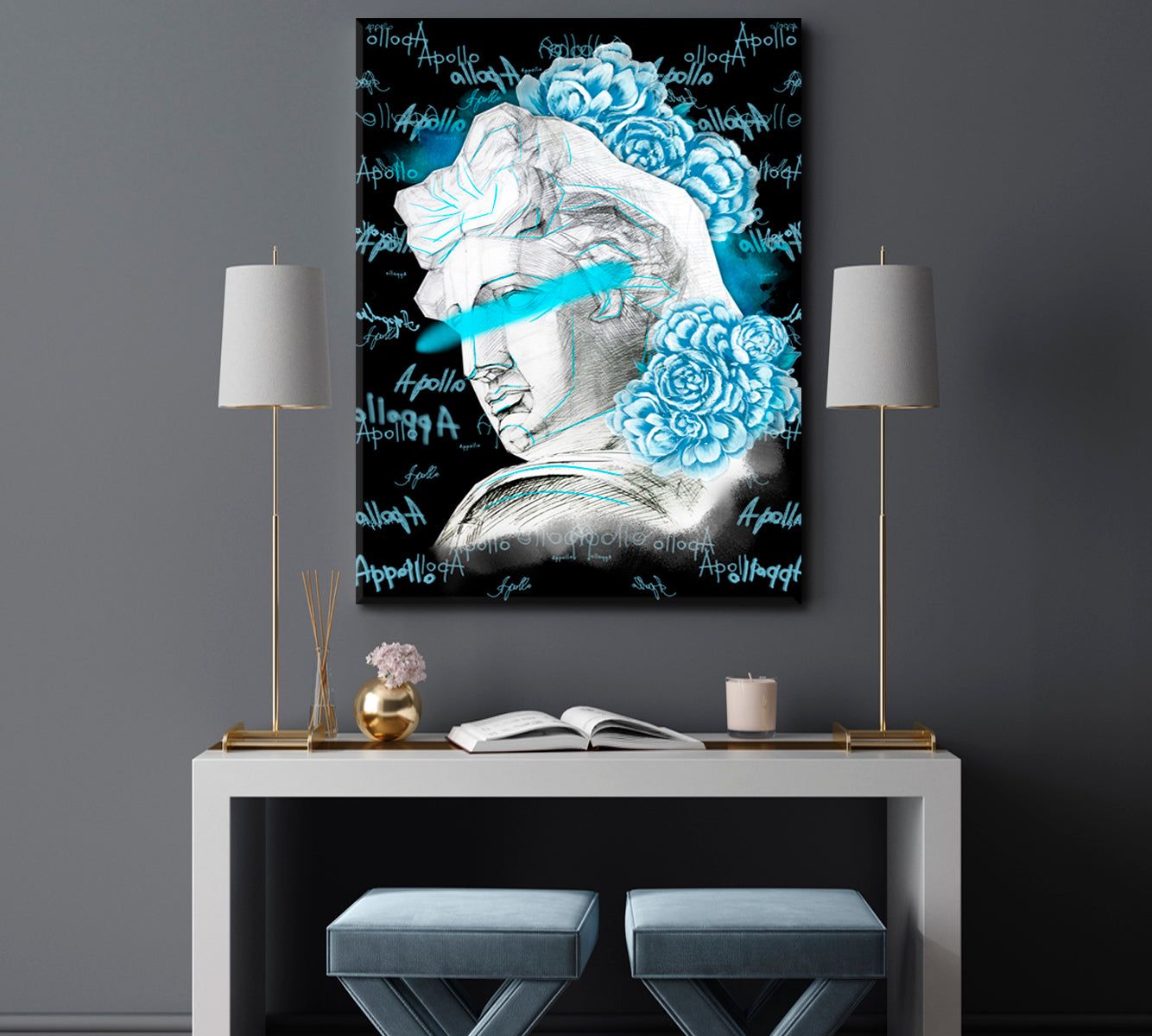 Apollo Head Statue Abstract Art Print Artesty   